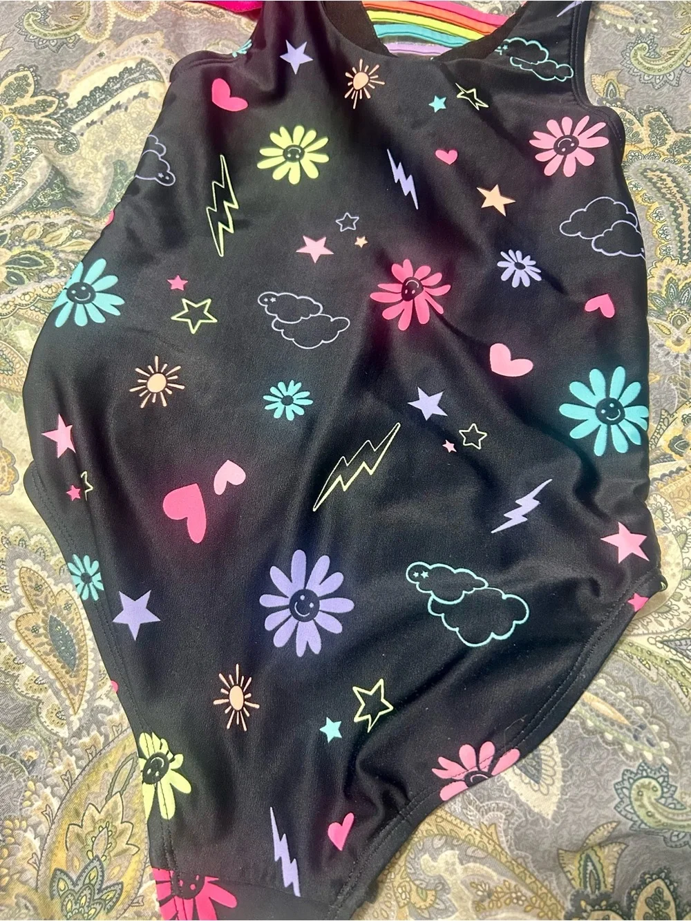 Set of three little girls swimsuits size 7/8-8 like new